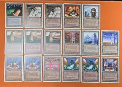 1995 MAGIC THE GATHERING CHRONICLES LAND LOT (17 CARDS) LIGHT TO MODERATE PLAY - Image 1