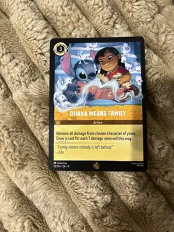 Disney Lorcana Ohana Means Family Action Card Stitch & Lilo 32/204 Regular - Image 1