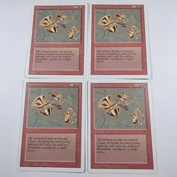 (4) Magic The Gathering Shatterstorm MTG Revised Edition Vintage 1994 LP Playset - Image 1