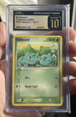 Pokemon 2005 Bulbasaur 12/17 POP Series 2 Pristine 10 - Image 1