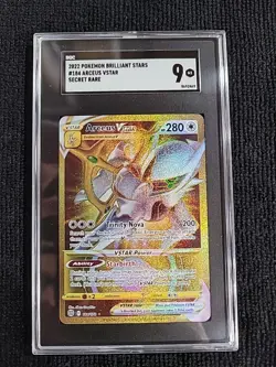 Pokemon Brilliant Stars #184/172 Arceus VSTAR Secret Rare- SGC 9 - Image 1