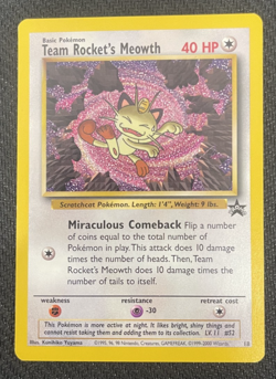 2000 POKEMON TEAM ROCKET'S MEOWTH #18 BLACK STAR PROMO - Image 1