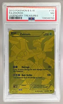 139046793 Zekrom 2013 Pokemon Black & White Legendary Treasures #115 PSA 7 - Image 1