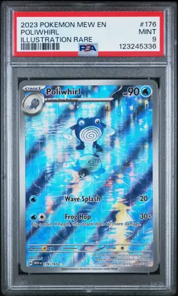 2023 POKEMON MEW EN-151 ILLUSTRATION RARE #176 POLIWHIRL PSA 9 - Image 1