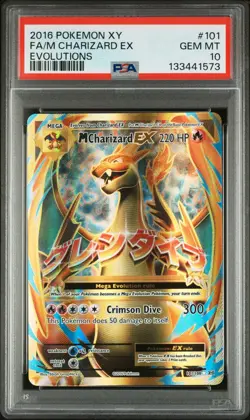 POKEMON 2016 FA/M CHARIZARD EX XY EVOLUTIONS #101 PSA 10 - Image 1