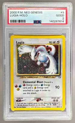 140287614 Lugia 2000 Pokemon Neo Genesis #9 Holo PSA 2 - Image 1