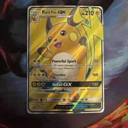 2017 Pokemon TCG Raichu GX SM90 Full Art Holo Ultra Rare Black Star Promo MINT - Image 1