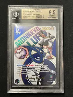 MONKEY.D.LUFFY L BGS 9.5 2025 ONE PIECE OPG PROMO LA DODGERS LIMITED SP GEM MINT - Image 1