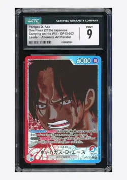 One Piece CGC 9 Portgas D Ace L Alternate Art 2025 OP13-002 OP13 Japanese - Image 1