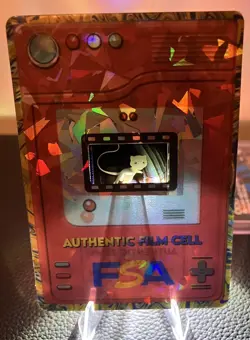 Unique Pokemon Film Cell Card 35mm Movie Mew in a cracked ice holder. - Image 1