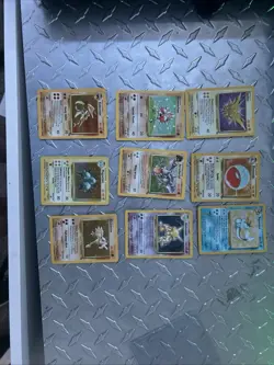 Pokemon Holo Cards, Base Set & Fossil 9 Cards Zapdos, Aerodactyl, Hitmonchan… - Image 1