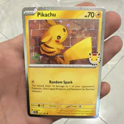 Pikachu TEF Stamped Holo Promo Card 051/162 70 HP Random Spark Basic Pokemon - Image 1