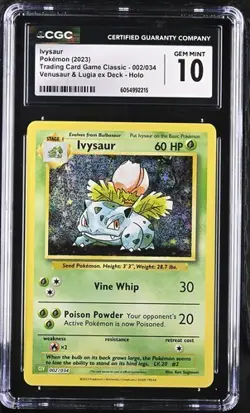Pokemon Ivysaur 2023 Trading Card Game Classic 002/034 Holo CGC 10 - Image 1