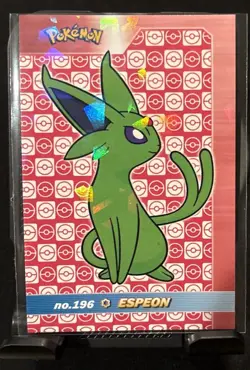 Rare Pokemon Shiny Full Art #196 Espeon Low Pop Cracked Ice Holo Card ⭐ - Image 1