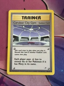 Pokemon Cerulean City Gym Trainer Stadium Card Gym Heroes #108/132 Wotc - Image 1