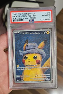 Pikachu Van Gogh (Pikachu with Grey Felt Hat) PSA 10 Pokemon Card - Image 1