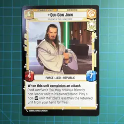 Star Wars | Unlimited Legends of the Force | Oversized Cards | Qui-Jon - Image 1