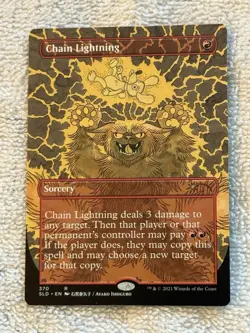 2021 Magic The Gathering Secret Lair Purrfection NON-FOIL Chain Lightning #370 - Image 1