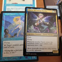 Whole COMMANDER Magic Deck - Heaven to Earth Games = Obyra Black Blue FAERIES - Image 1