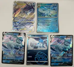 Pokemon TCG 5 Card Lot Glaceon VSTAR, V, Poke Ball & Gem Pack 2 Hits - Near Mint - Image 1