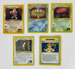 Pokemon Gym Heroes & Challenge Holo 5 Card Lot Near Mint To Damaged Conditions - Image 1