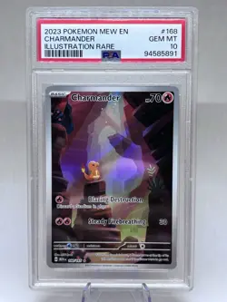 2023 Pokemon Mew 151 Charmander #168 GEM MT PSA 10 Illustration Rare - Image 1