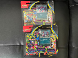 Pokemon Phantasmal Flames TCG Sneasel & Weavile 3 Pack Blister lot of 2 in hand - Image 1