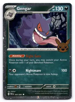 Gengar NM Trick or Trade 2024 Cosmos Holo 057/091 Paldean Fates Pokemon TCG Holo - Image 1