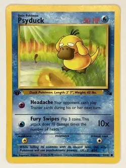 Psyduck LP 53/62 1st Edition Fossil Pokemon TCG Regular - Image 1