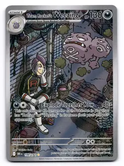 Team Rocket's Weezing NM IR 199/182 Destined Rivals Pokemon TCG Holo - Image 1