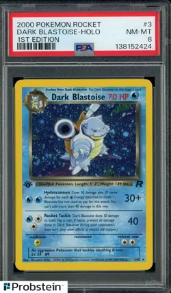 2000 Pokemon Rocket 1st Edition #3 Dark Blastoise Holo PSA 8 NM-MT - Image 1