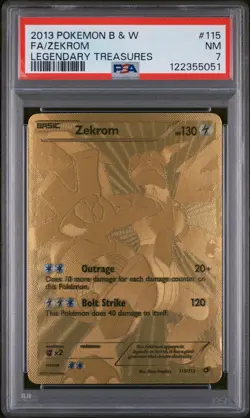 2013 POKEMON B&W LEGEND TREASURES #115 FULL ART/ZEKROM PSA 7 - Image 1