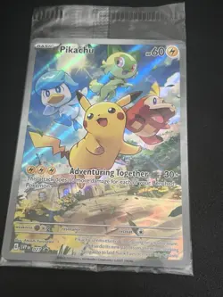 Sealed Pikachu SVP 027 Black Star Promo Adventuring Together Holo Pokemon - Image 1