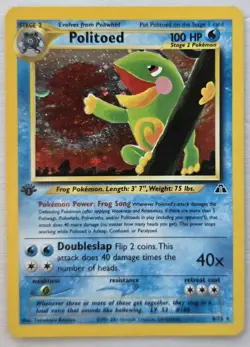 POKEMON TCG POLITOED 8/75 (HOLO RARE) NEO DISCOVERY 1st EDITION (LIGHTLY PLAYED) - Image 1