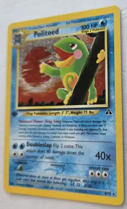 POKEMON TCG POLITOED 8/75 (HOLO RARE) NEO DISCOVERY 1st EDITION (LIGHTLY PLAYED) - Image 4