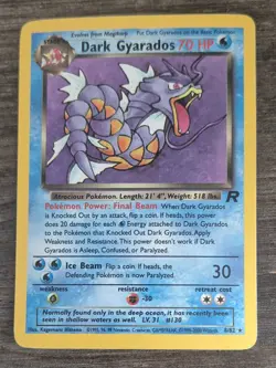 Pokemon TCG Dark Gyarados Holo Rare 8/82 Team Rocket 2000 w/ SWIRL - Image 1