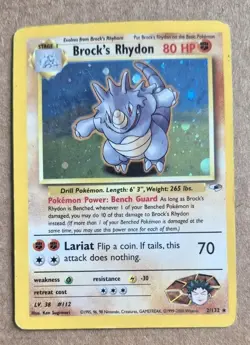 Pokemon Brock's Rhydon 002/132 Gym Heroes Holo - Image 1