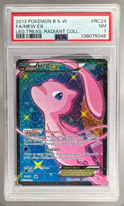 138075046 Mew EX 2013 Pokemon Black White Legendary Treasures Radiant RC24 PSA 7 - Image 1