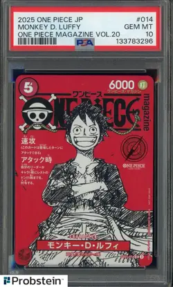 2025 One Piece JP One Piece Magazine Vol. 20 #014 Monkey D. Luffy PSA 10 #1 - Image 1