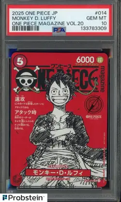 2025 One Piece JP One Piece Magazine Vol. 20 #014 Monkey D. Luffy PSA 10 #3 - Image 1