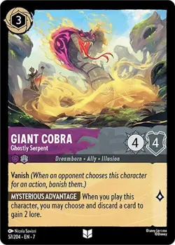 Disney Lorcana Archazia's Island Uncommon Non Foil - 57 Giant Cobra Ghostly - Image 1