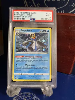 2022 Empoleon 037/172 Holo Rare Brilliant Stars Pokemon Card PSA MINT 9 - Image 2