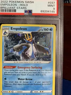 2022 Empoleon 037/172 Holo Rare Brilliant Stars Pokemon Card PSA MINT 9 - Image 3