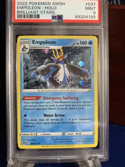 2022 Empoleon 037/172 Holo Rare Brilliant Stars Pokemon Card PSA MINT 9 - Image 4