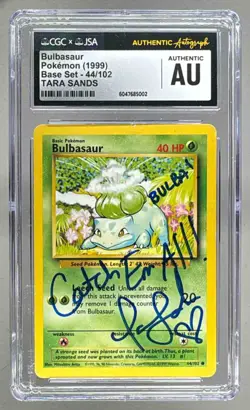 5002 Tara Sands 1999 Pokemon #44 Bulbasaur VA on Card Auto PSA DNA AUTH - Image 1