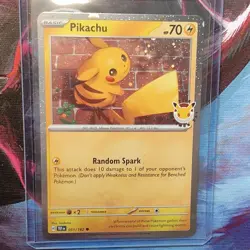 Pokemon TCG 3 Card Lot Pikachu 2026 anniversary stamp/Mega Charizard X ex - Image 3