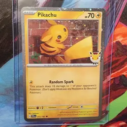 Pokemon TCG 3 Card Lot Pikachu 2026 anniversary stamp/Mega Charizard X ex - Image 4