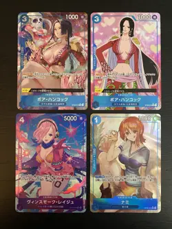 One Piece CCG Japanese Card Lot (4) Boa Hancock ST03-013 Vinsmoke Reiju Nami ALT - Image 1
