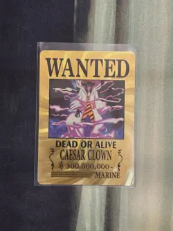 Caesar Clown One Piece Wanted Poster Gold Card - Image 1