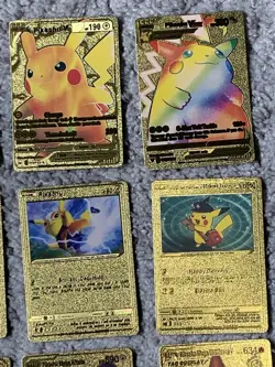 Set of 15 Pikachu & Complete 7 Card Cosplay Set Gold Foil Fan Art Cards NM!!! - Image 3
